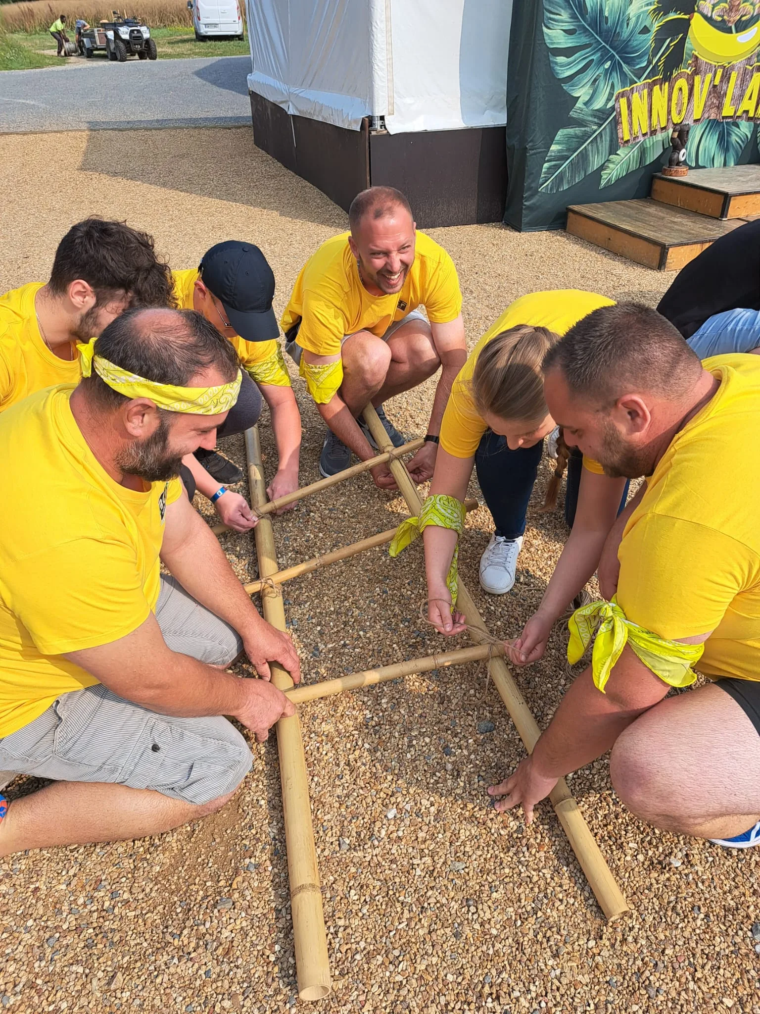 Jeux géants Trois-Rivières équipes en compétition parc riverain Mauricie · INNOV'events