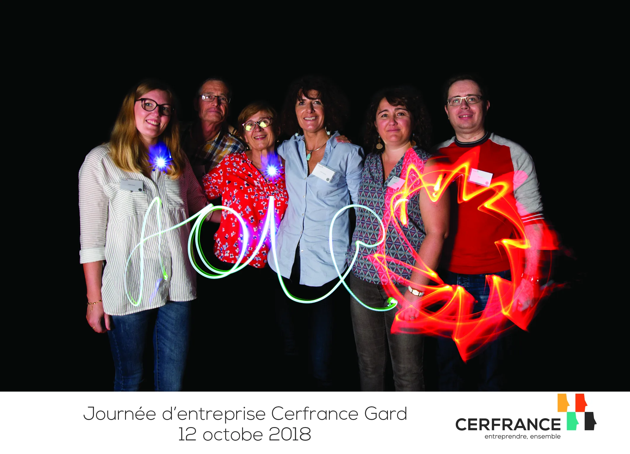 Corporate light painting session in Montreal long-exposure photo results at the Quartier des spectacles · INNOV'events