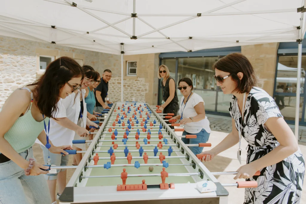 Corporate foosball-building workshop for your team in Montreal.