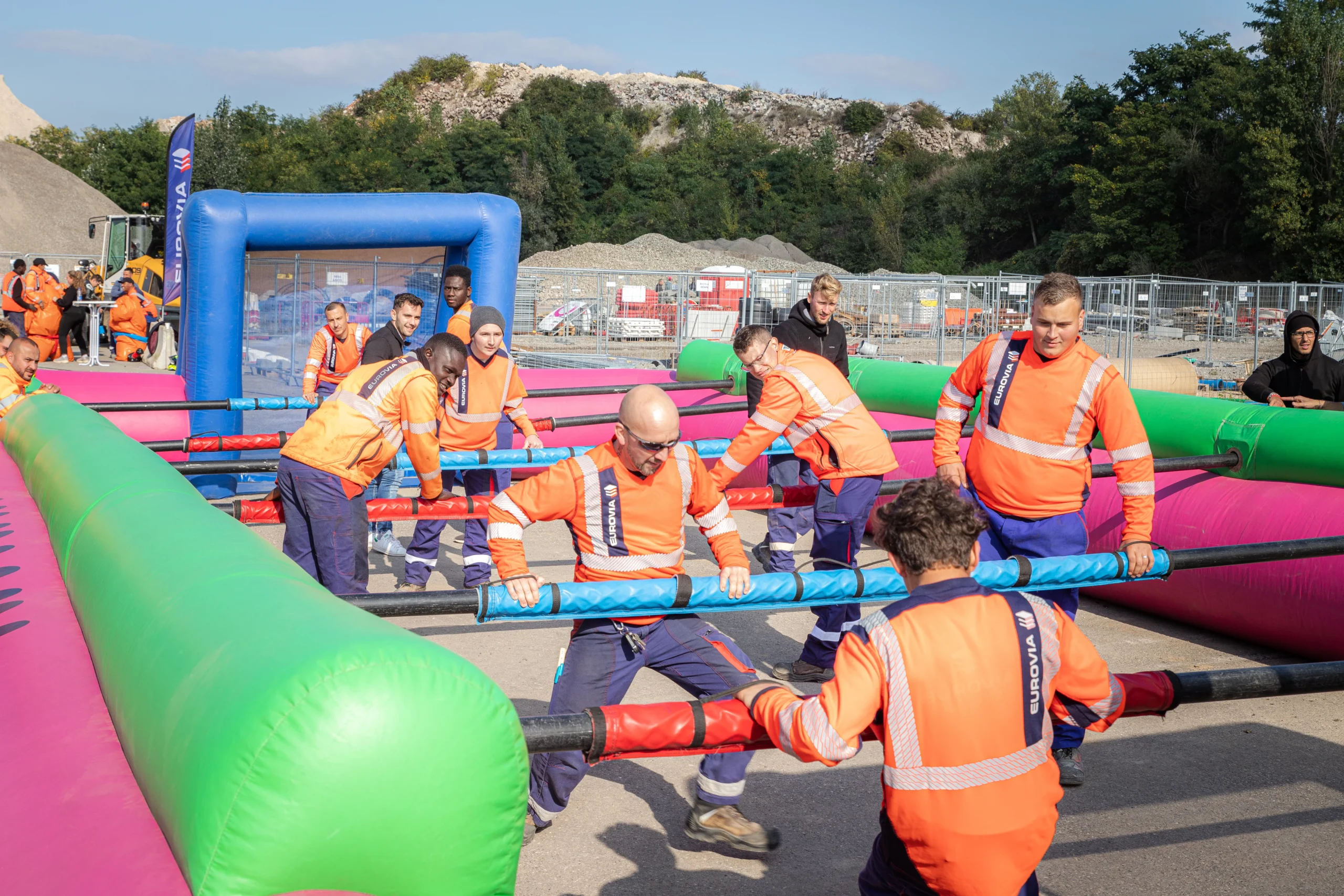 Team building activity Quebec handmade foosball table at Plaines d'Abraham · INNOV'events event management