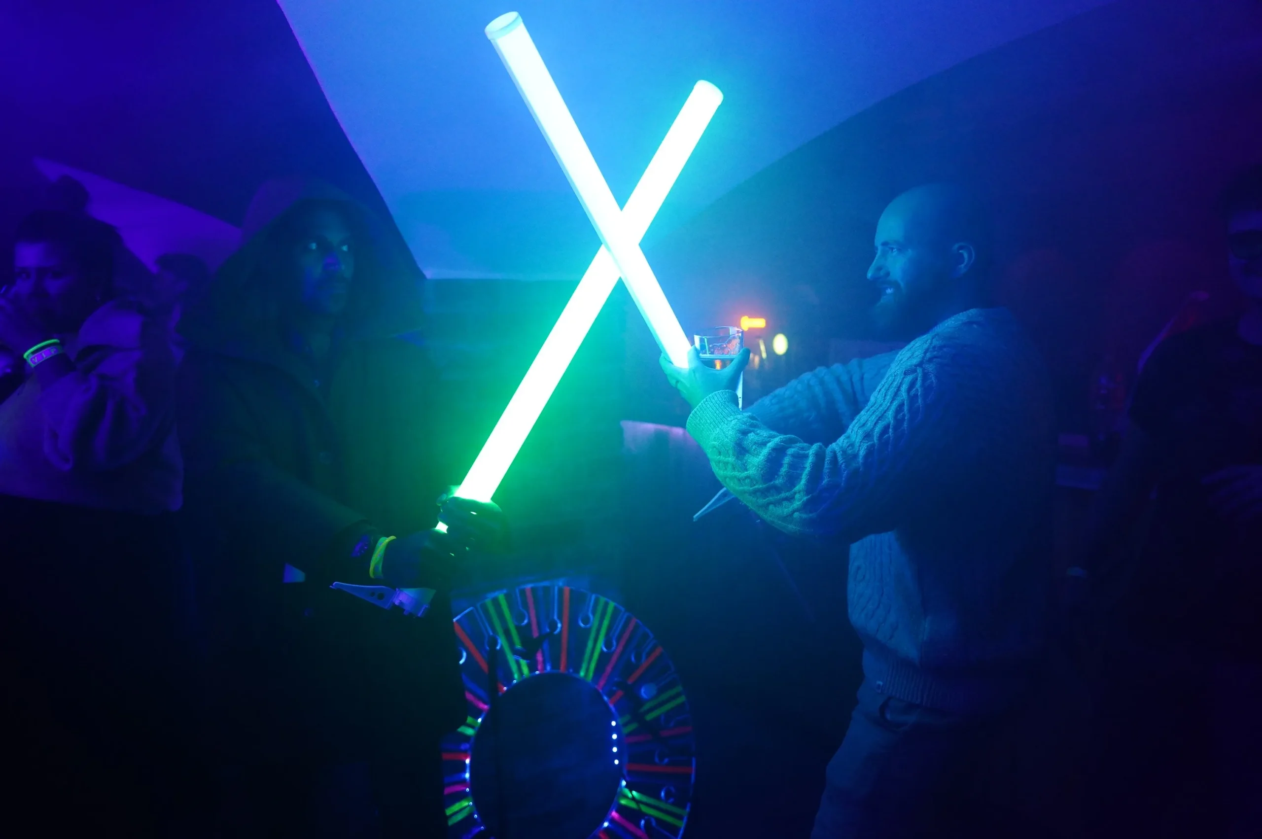 Animation photo light painting Trois-Rivières soirée entreprise · INNOV'events