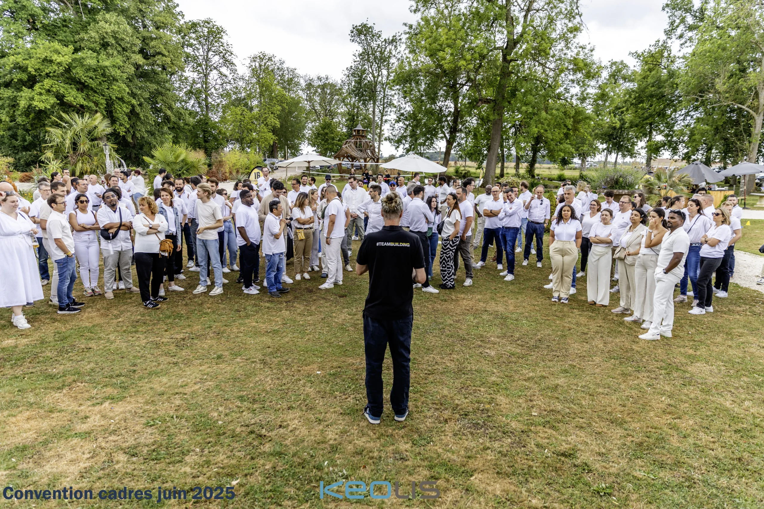 Corporate collective challenge Laval North Shore outdoor park large group · INNOV'events event management