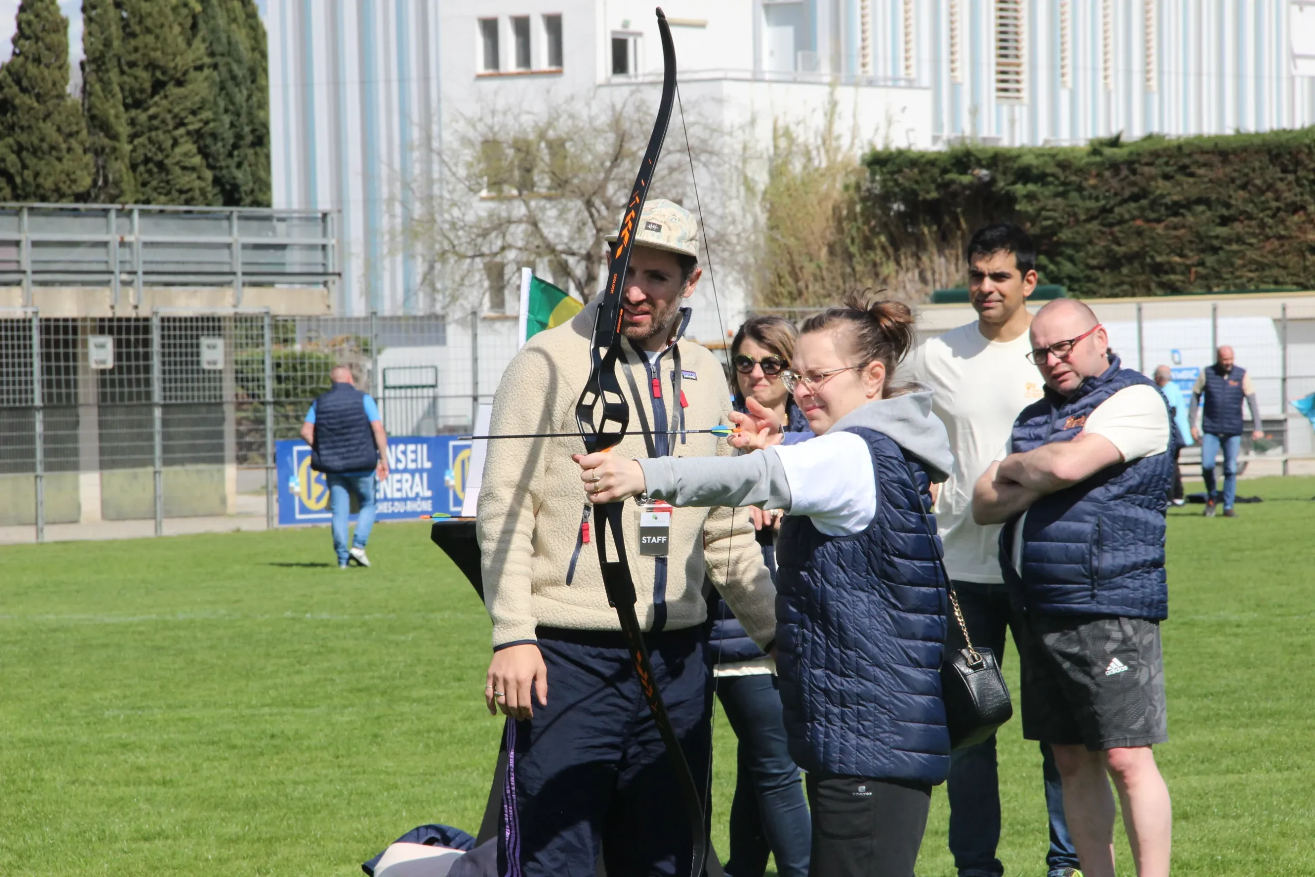 Inter-team archery tournament Trois-Rivieres elimination rounds outdoors · INNOV'events