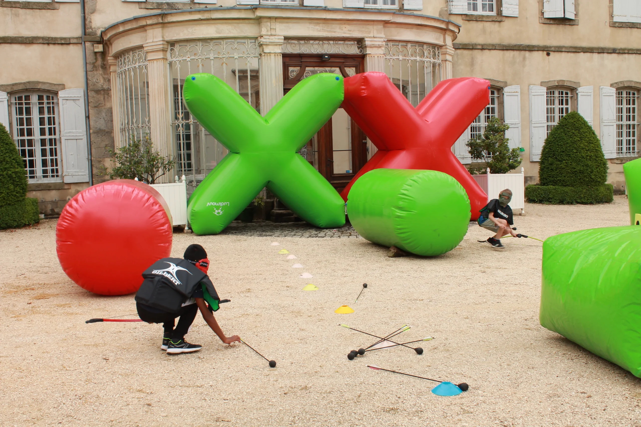 Inflatable Olympics entertainment inflatable games Quebec podium teams summer · INNOV'events
